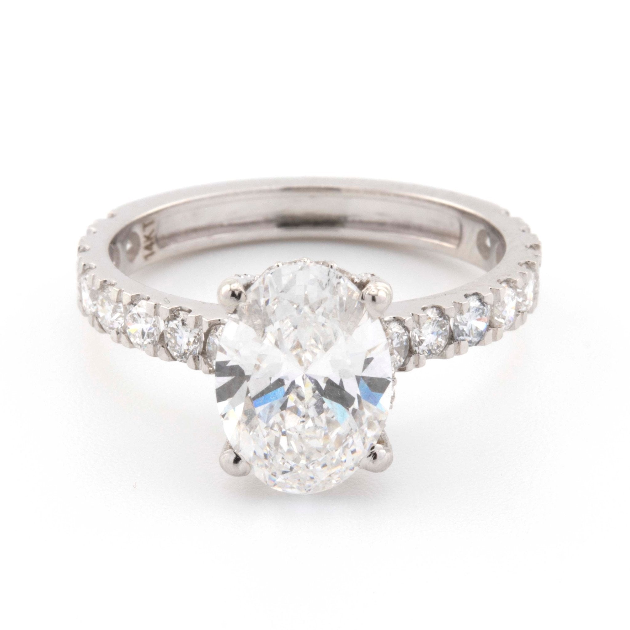 14K White Gold Lab Grown 3CT Oval Solitaire Diamond Ring with EGL Certified - Elite Jewelers - Rings