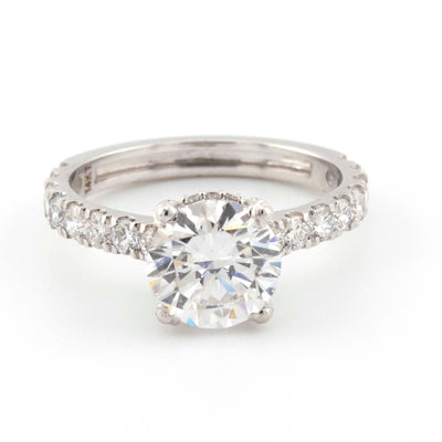 14K White Gold Lab Grown 3CT Round Solitaire Diamond Ring with EGL Certified - Elite Jewelers - Rings