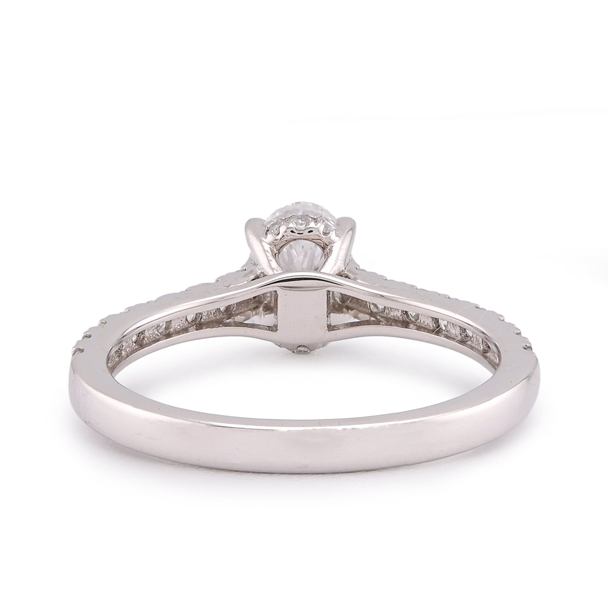 14K White Gold Oval Solitaire Centre 1.25CT Lab Diamond Women Ring - Elite Jewelers-Rings