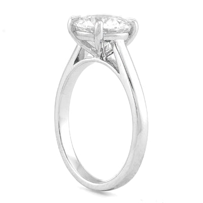 14K White Gold Round 2.01CT Centre Solitaire Lab Diamond Women Ring - Elite Jewelers - Rings