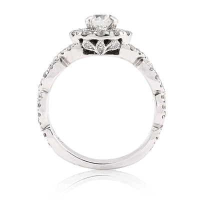 14K White Gold Women 2CT Round Solitare Natural Diamond Infinity link Wedding Ring - Elite Jewelers - Rings