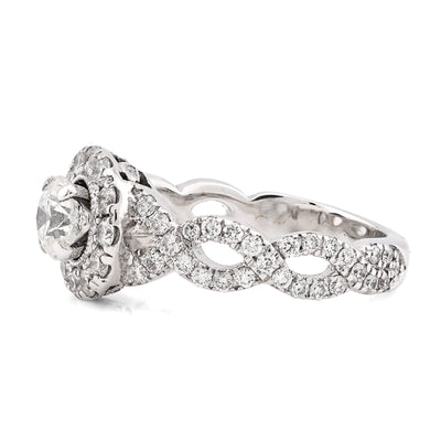 14K White Gold Women 2CT Round Solitare Natural Diamond Infinity link Wedding Ring - Elite Jewelers - Rings