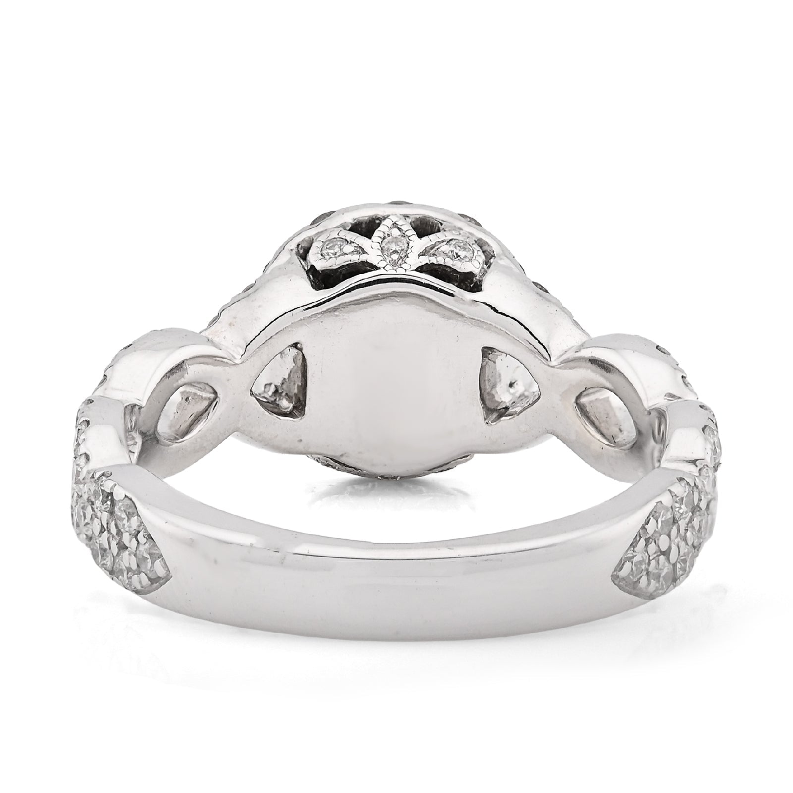 14K White Gold Women 2CT Round Solitare Natural Diamond Infinity link Wedding Ring - Elite Jewelers - Rings