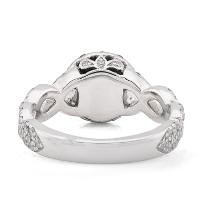 14K White Gold Women 2CT Round Solitare Natural Diamond Infinity link Wedding Ring - Elite Jewelers - Rings