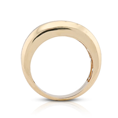 14K Yellow Gold 1.49CT Single Row Lab Diamond Men band - Elite Jewelers-Rings