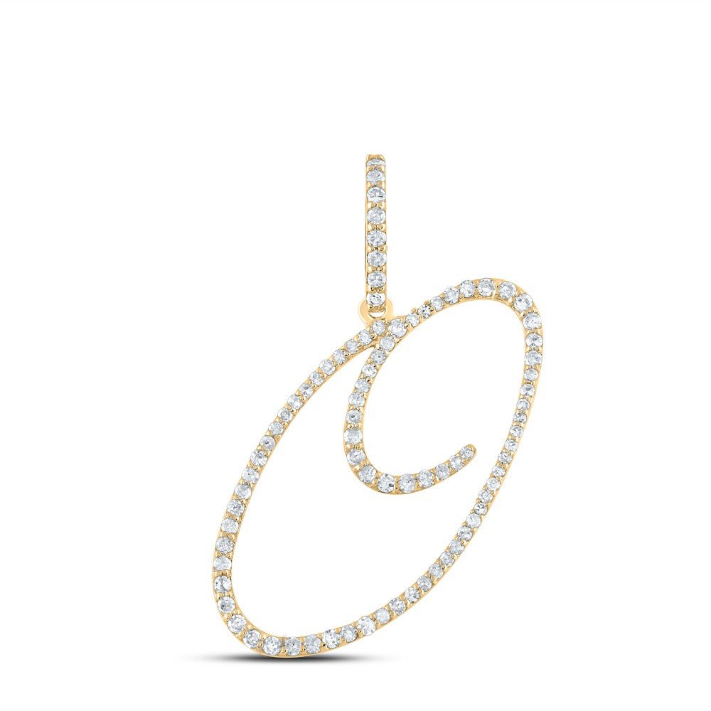 14k Yellow Gold 1.62g 0.43CTW Natural Diamond Initial "O" Pendant Alphabet Charm - Elite Jewelers - Charms & Pendants