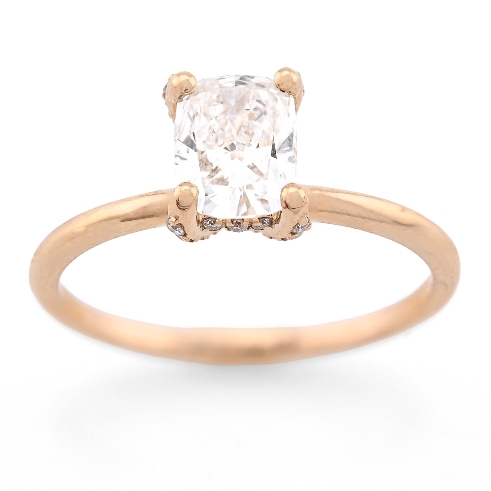 14K Yellow Gold 1CT Cushion Cut Solitaire Lab Diamond Women Wedding Ring - Elite Jewelers - Rings