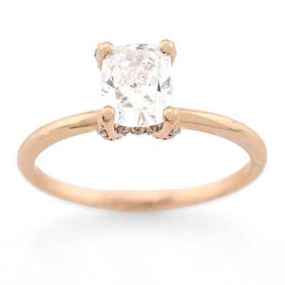 14K Yellow Gold 1CT Cushion Cut Solitaire Lab Diamond Women Wedding Ring - Elite Jewelers - Rings