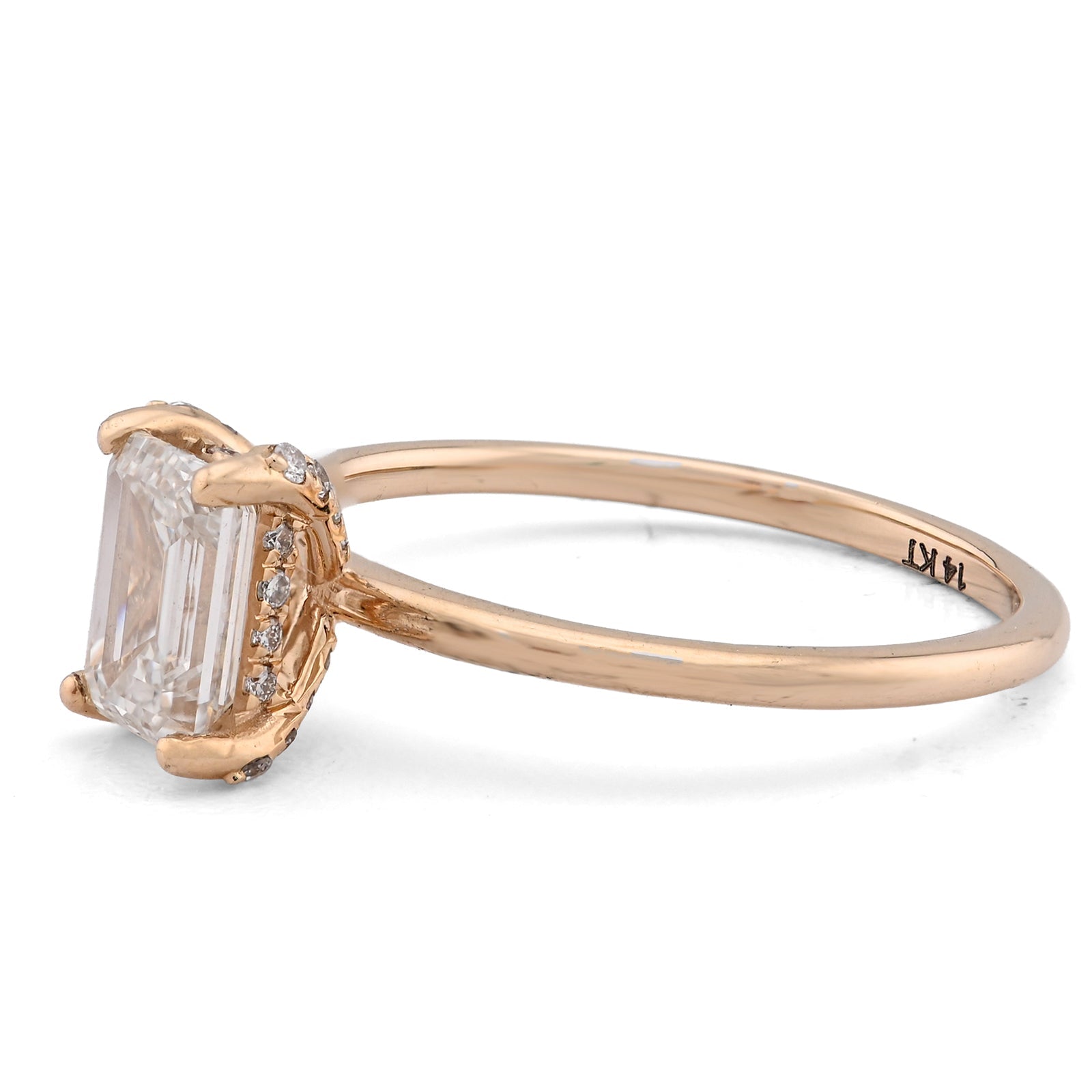 14K Yellow Gold 1CT Emerald Cut Solitaire Lab Diamond Women Wedding Ring - Elite Jewelers - Rings