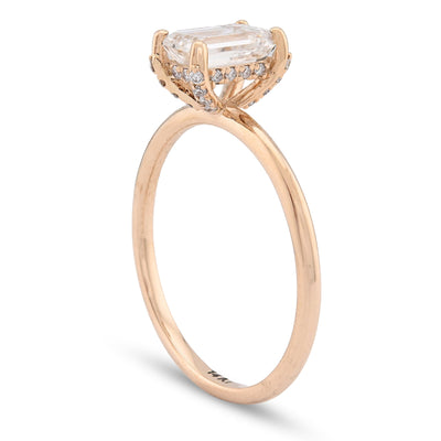 14K Yellow Gold 1CT Emerald Cut Solitaire Lab Diamond Women Wedding Ring - Elite Jewelers - Rings