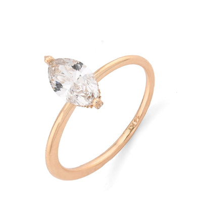 14K Yellow Gold 1CT Marquise Solitaire Lab Diamond Women Wedding Ring - Elite Jewelers - Rings