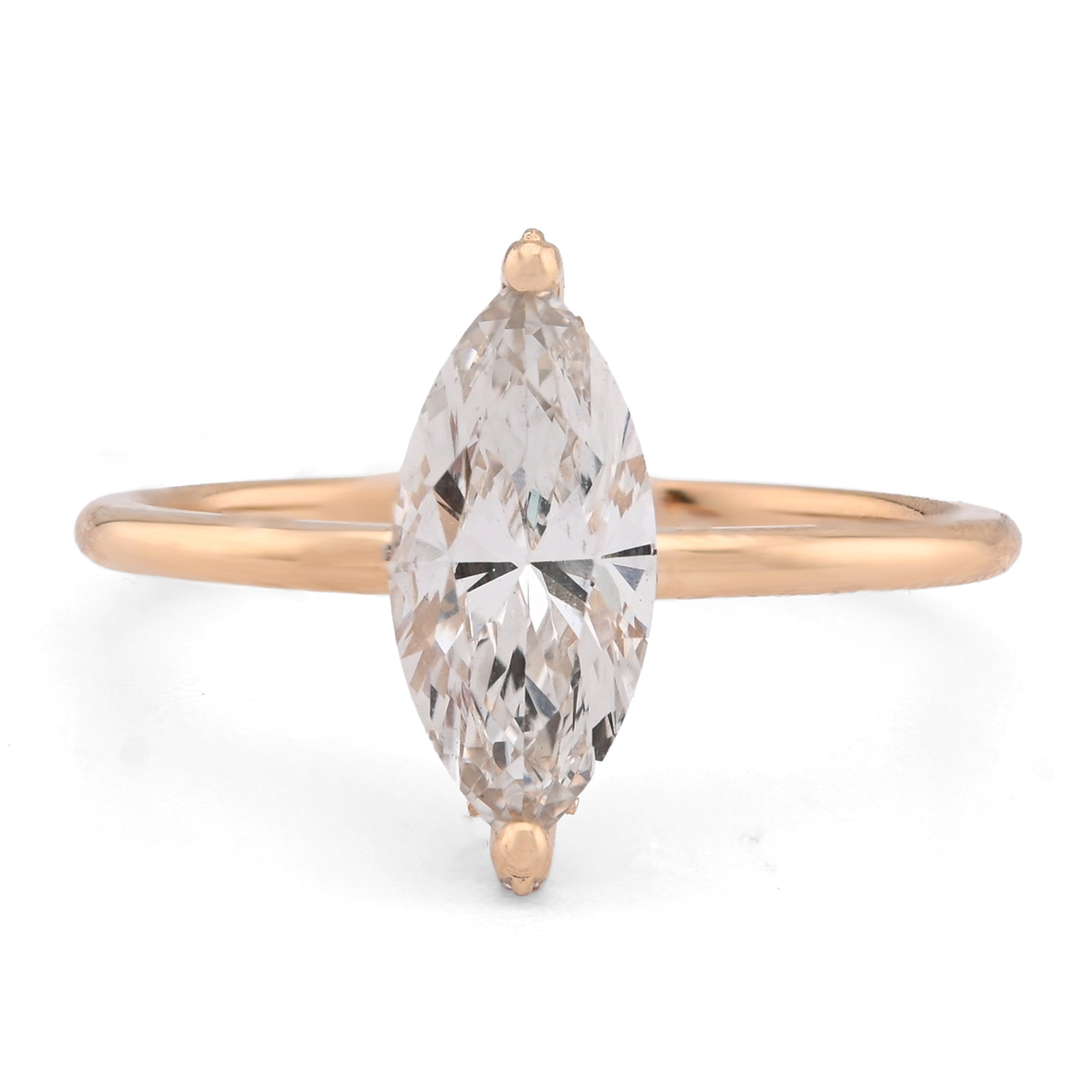 14K Yellow Gold 1CT Marquise Solitaire Lab Diamond Women Wedding Ring - Elite Jewelers - Rings