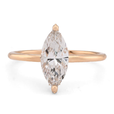 14K Yellow Gold 1CT Marquise Solitaire Lab Diamond Women Wedding Ring - Elite Jewelers - Rings