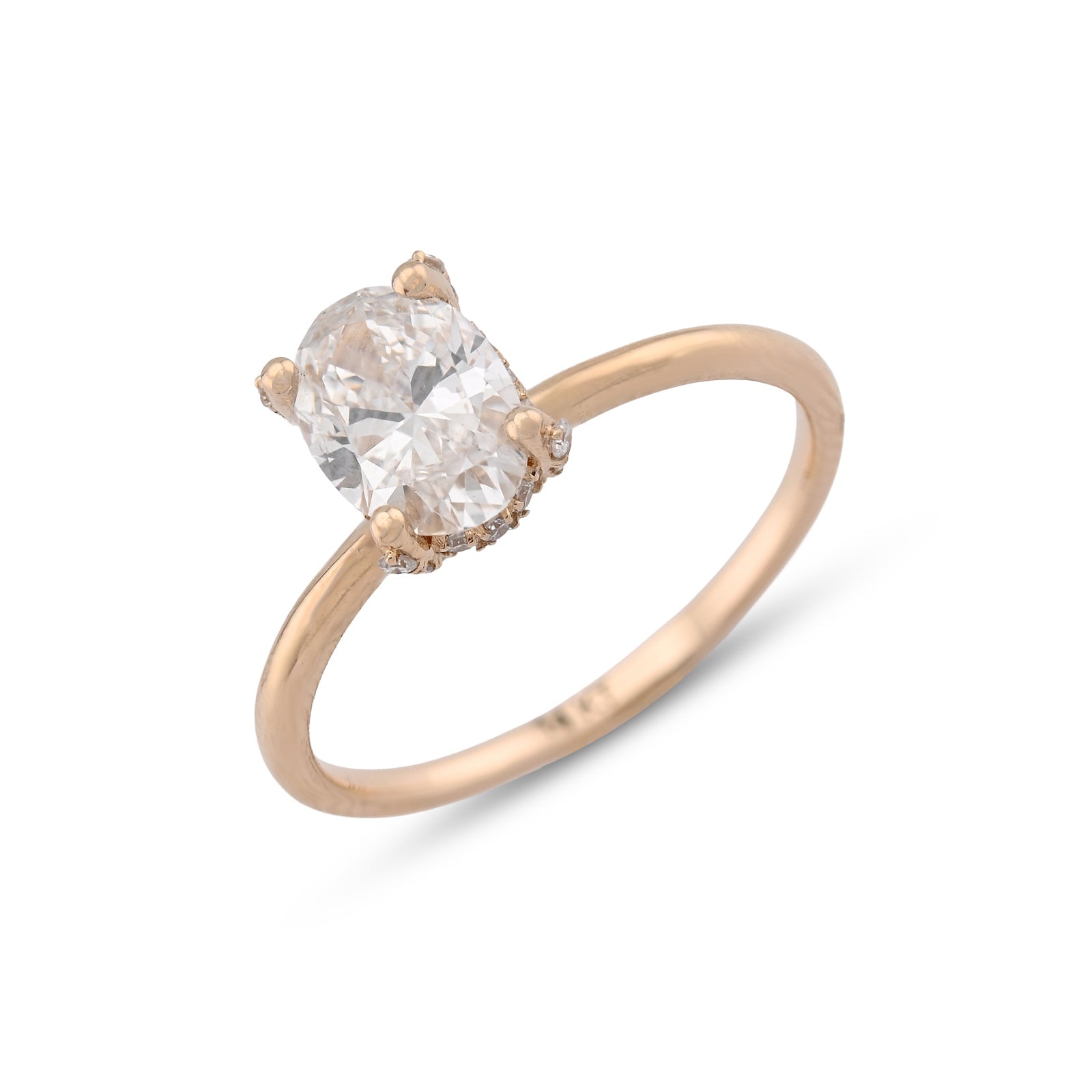 14K Yellow Gold 1CT Oval Solitaire Lab Diamond Women Wedding Ring - Elite Jewelers - Rings