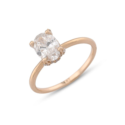 14K Yellow Gold 1CT Oval Solitaire Lab Diamond Women Wedding Ring - Elite Jewelers - Rings