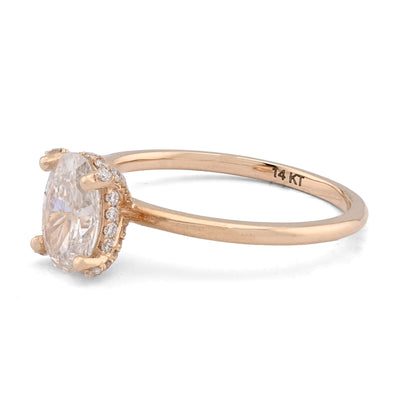 14K Yellow Gold 1CT Oval Solitaire Lab Diamond Women Wedding Ring - Elite Jewelers - Rings