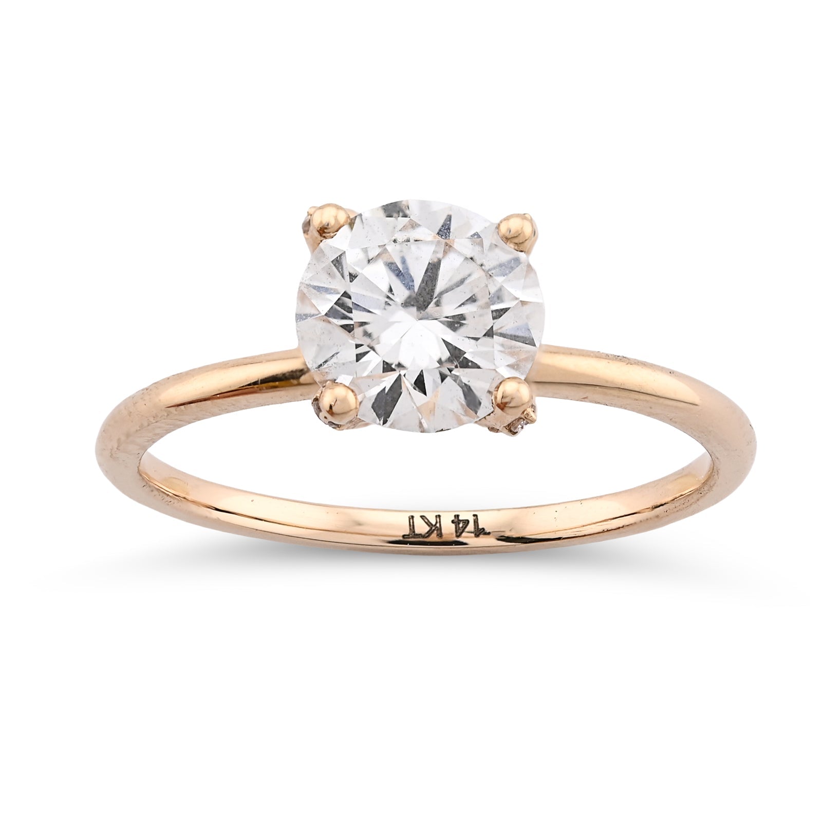 14K Yellow Gold 1CT Round Solitaire Lab Diamond Women Wedding Ring - Elite Jewelers - Rings