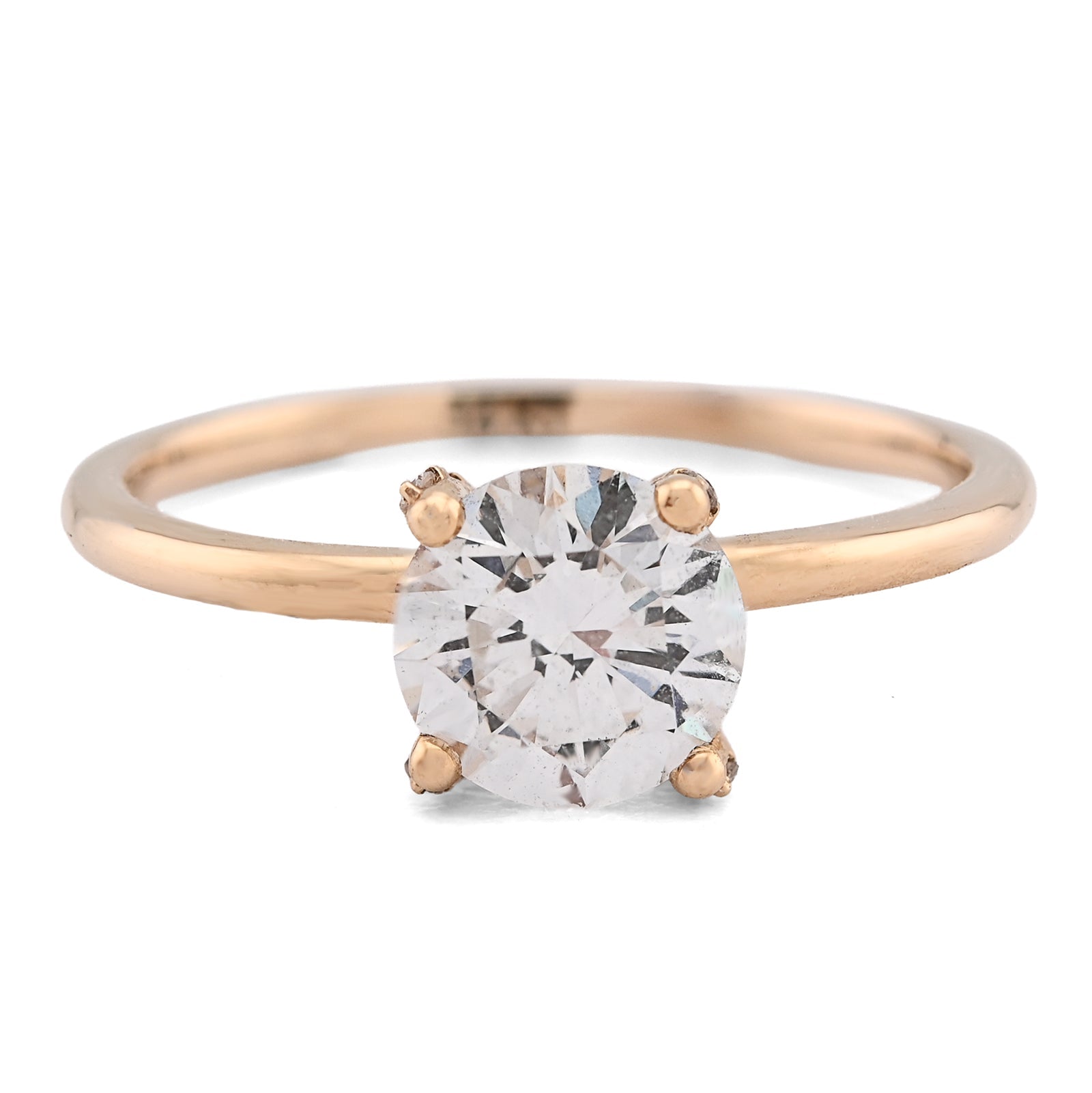 14K Yellow Gold 1CT Round Solitaire Lab Diamond Women Wedding Ring - Elite Jewelers - Rings