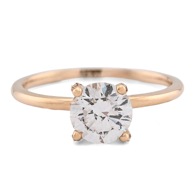 14K Yellow Gold 1CT Round Solitaire Lab Diamond Women Wedding Ring - Elite Jewelers - Rings