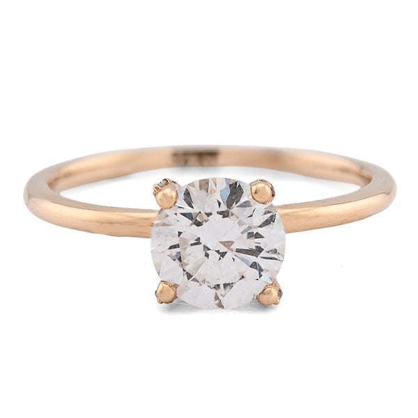 14K Yellow Gold 1CT Round Solitaire Lab Diamond Women Wedding Ring - Elite Jewelers - Rings