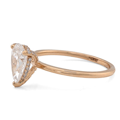 14K Yellow Gold 1CT Tear Drop Solitaire Lab Diamond Women Wedding Ring - Elite Jewelers - Rings