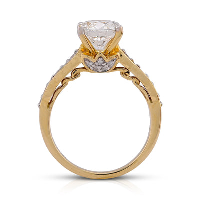 14K Yellow Gold 2.28CT Centre Round Solitaire Lab Diamond Women Ring - Elite Jewelers-Rings