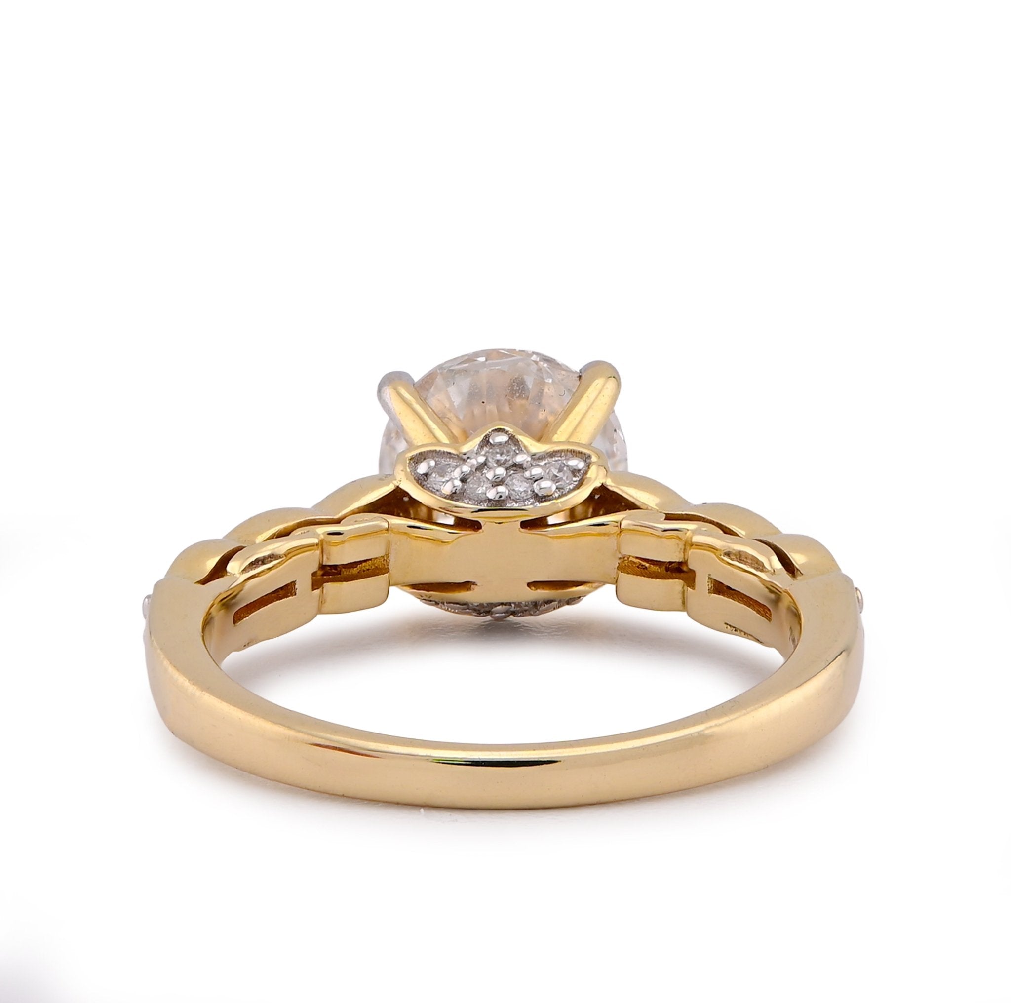14K Yellow Gold 2.28CT Centre Round Solitaire Lab Diamond Women Ring - Elite Jewelers-Rings