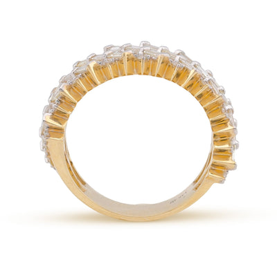 14K Yellow Gold 2.5CT Natural Diamond Round/Baguette Rectangular Men Ring 10g - Elite Jewelers - Rings