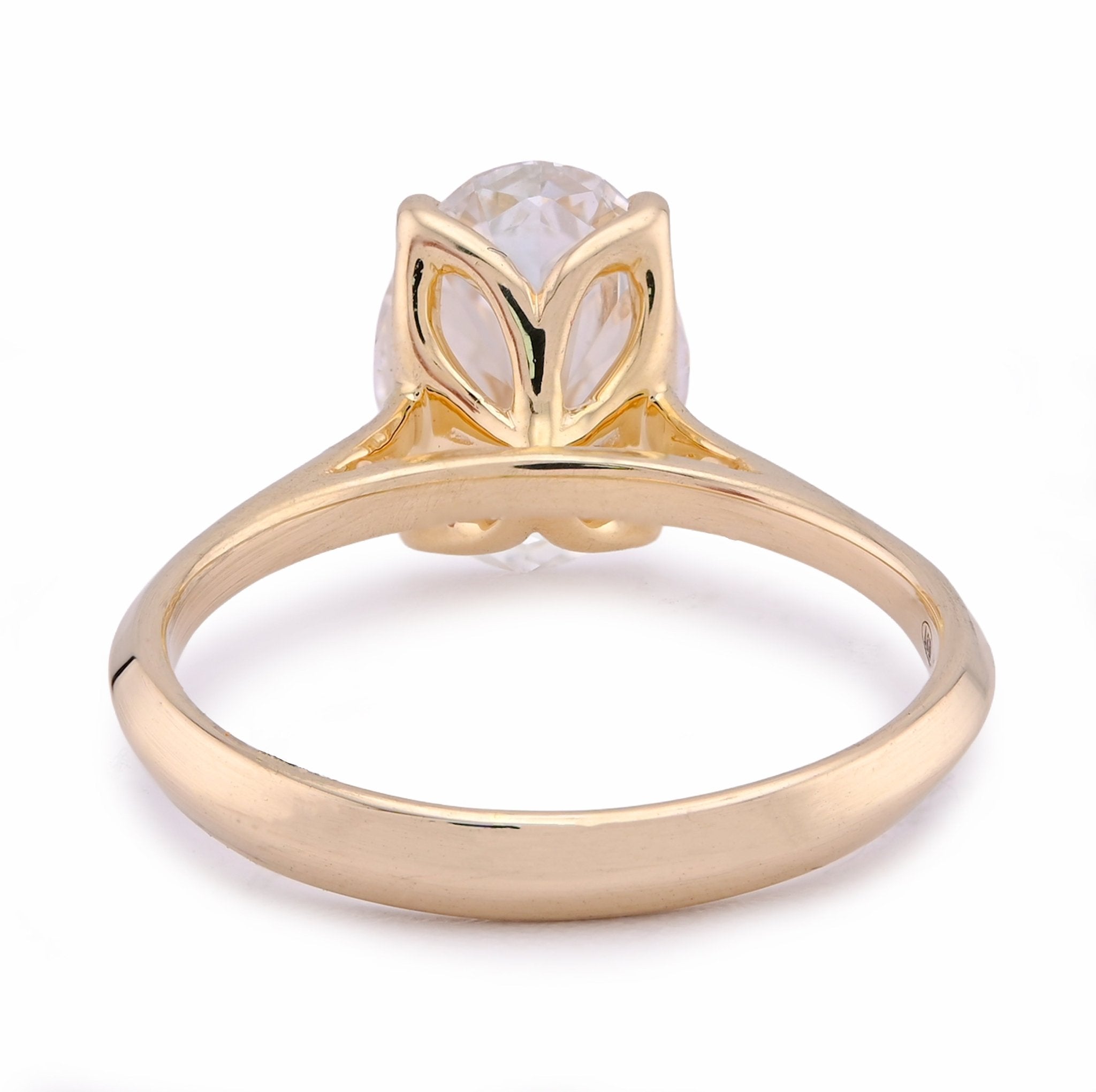 14K Yellow Gold 2.5CT Oval Solitaire Centre Lab Diamond Women Ring - Elite Jewelers - Rings