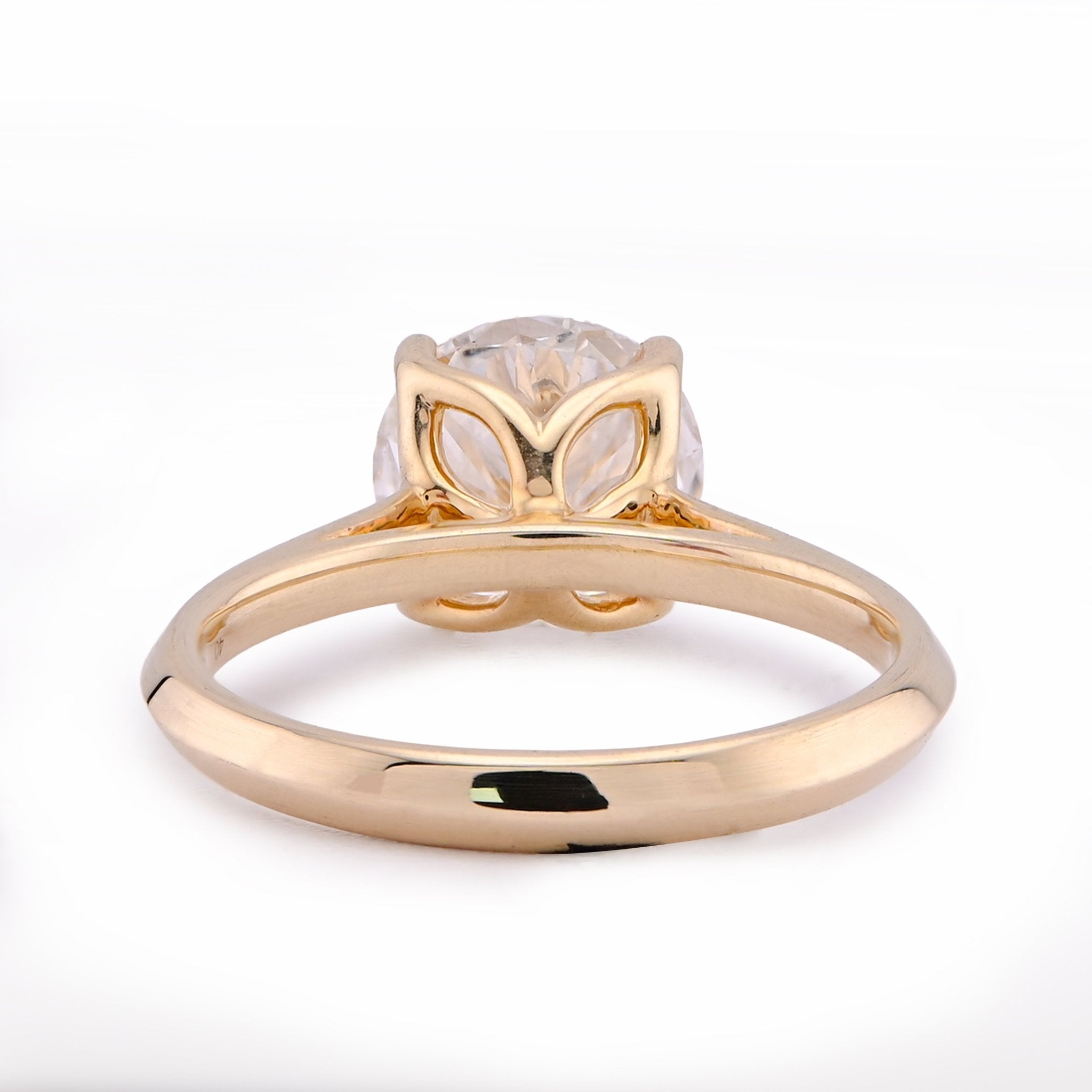14K Yellow Gold 2.5CT Round Solitaire Centre Lab Diamond Women Ring - Elite Jewelers - Rings