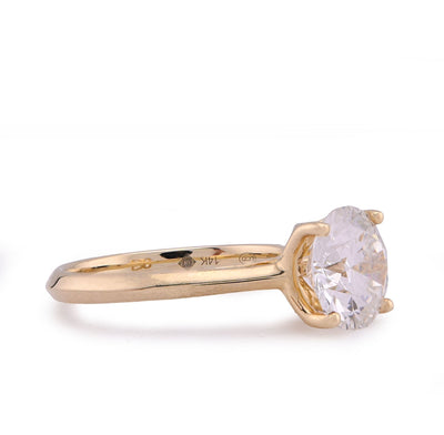 14K Yellow Gold 2.5CT Round Solitaire Centre Lab Diamond Women Ring - Elite Jewelers - Rings