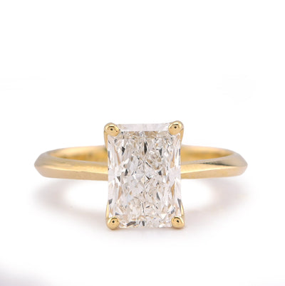 14K Yellow Gold 2CT Centre Radiant Solitaire Lab Diamond Women Ring - Elite Jewelers-Rings