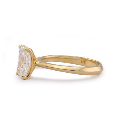 14K Yellow Gold 2CT Centre Radiant Solitaire Lab Diamond Women Ring - Elite Jewelers-Rings