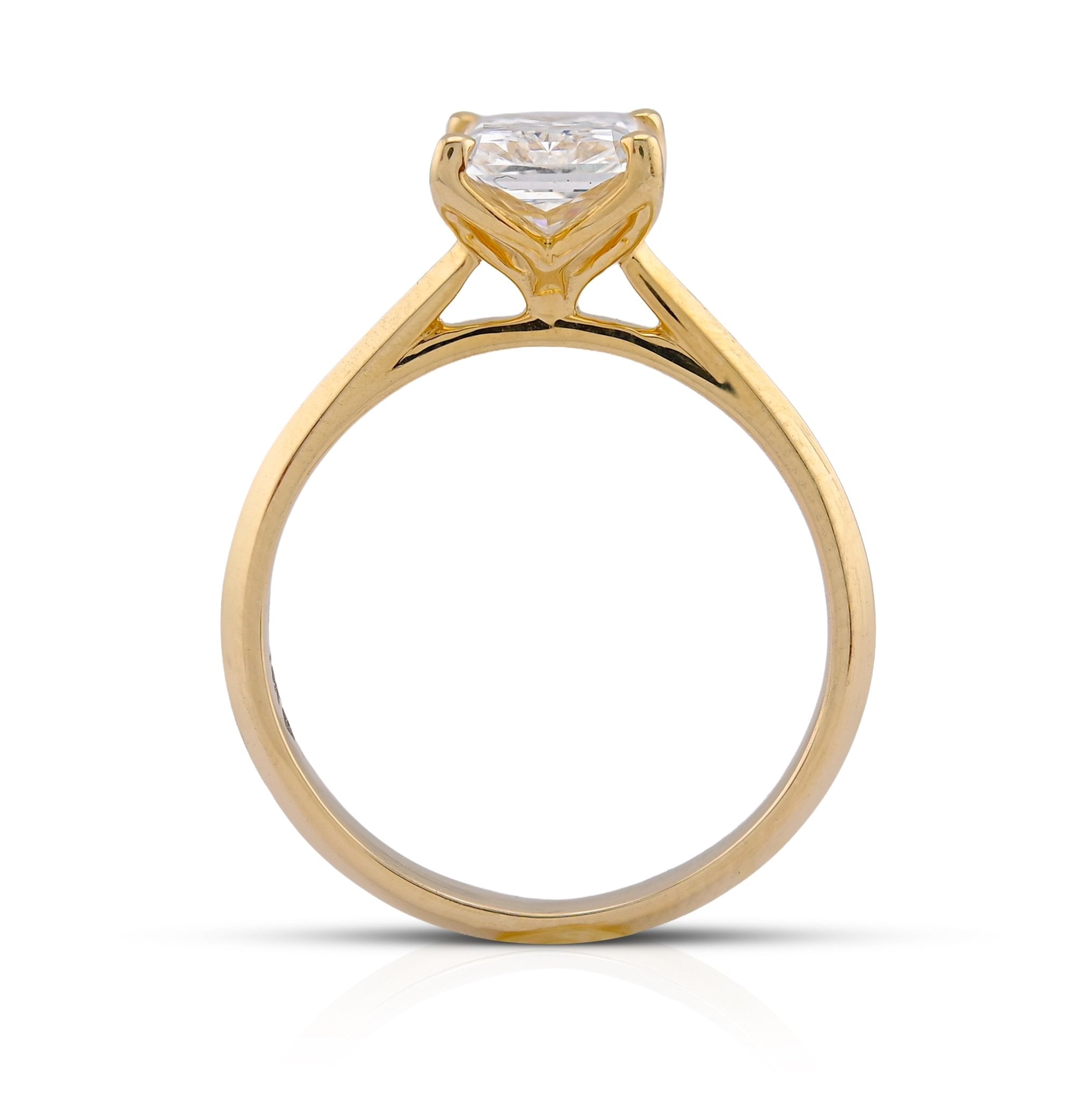 14K Yellow Gold 2CT Centre Radiant Solitaire Lab Diamond Women Ring - Elite Jewelers-Rings