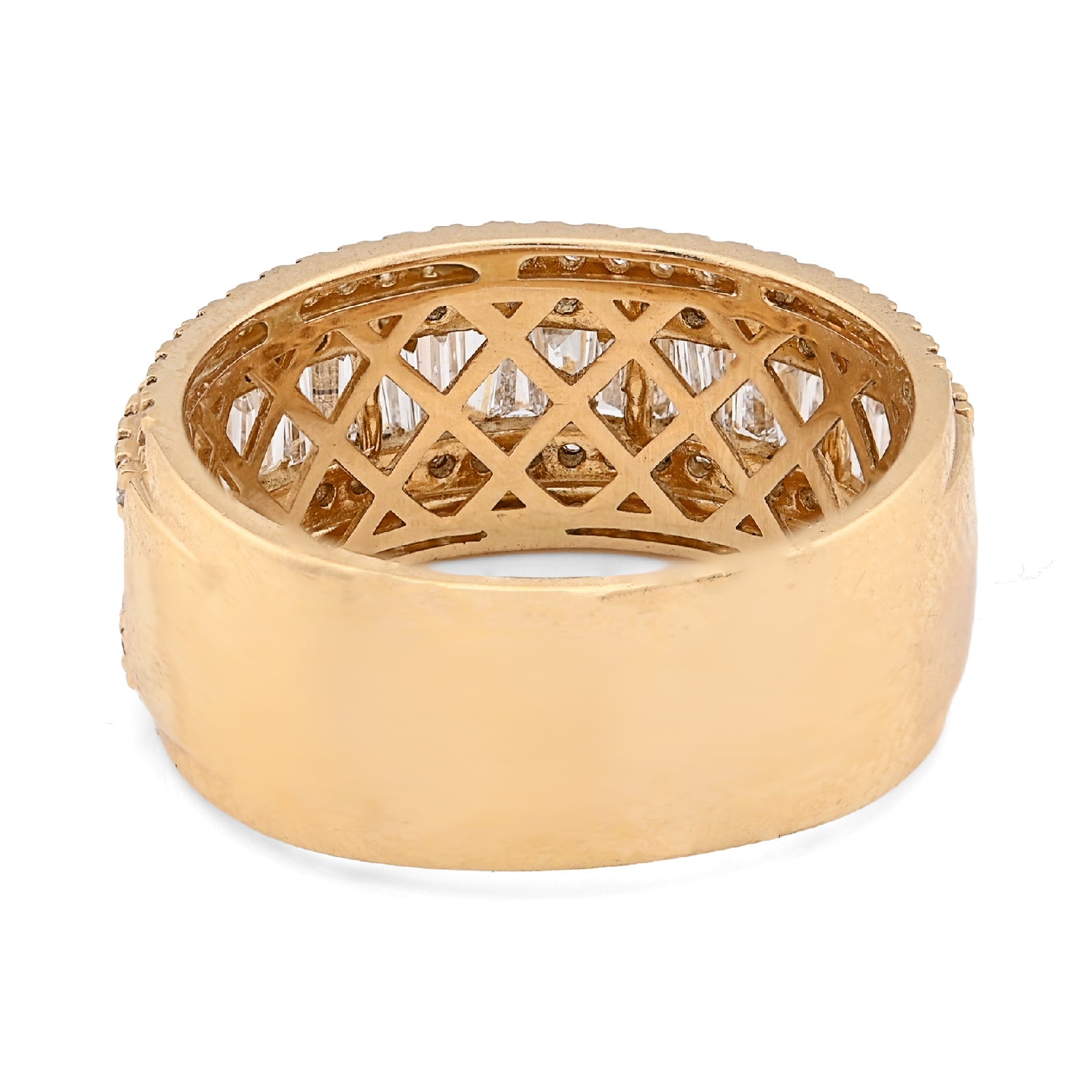 14K Yellow Gold 3.25 CT Natural Diamond Round/Baguette Men Ring - Elite Jewelers - Rings