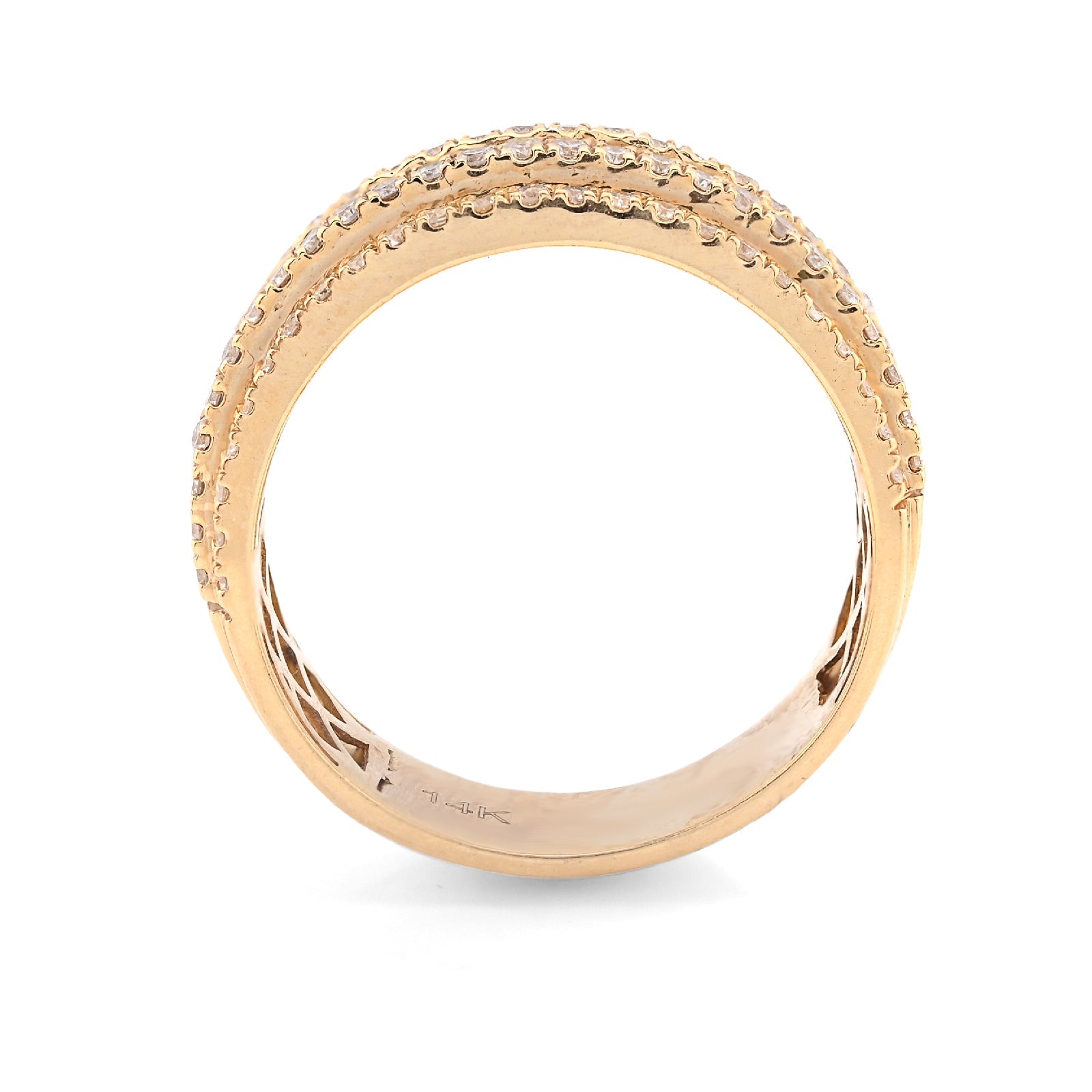14K Yellow Gold 3.25 CT Natural Diamond Round/Baguette Men Ring - Elite Jewelers - Rings