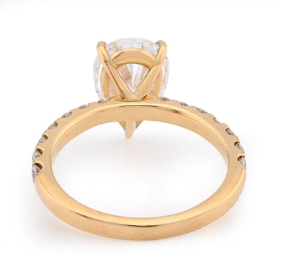 14K Yellow Gold 3.85CT Tear Drop Solitaire Lab Diamond Women's Ring - Elite Jewelers - Rings