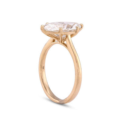 14K Yellow Gold 3CT Centre Marquise Lab Diamond Women Ring - Elite Jewelers - Rings
