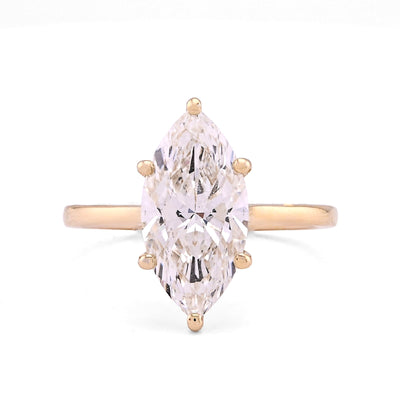 14K Yellow Gold 3CT Centre Marquise Lab Diamond Women Ring - Elite Jewelers - Rings