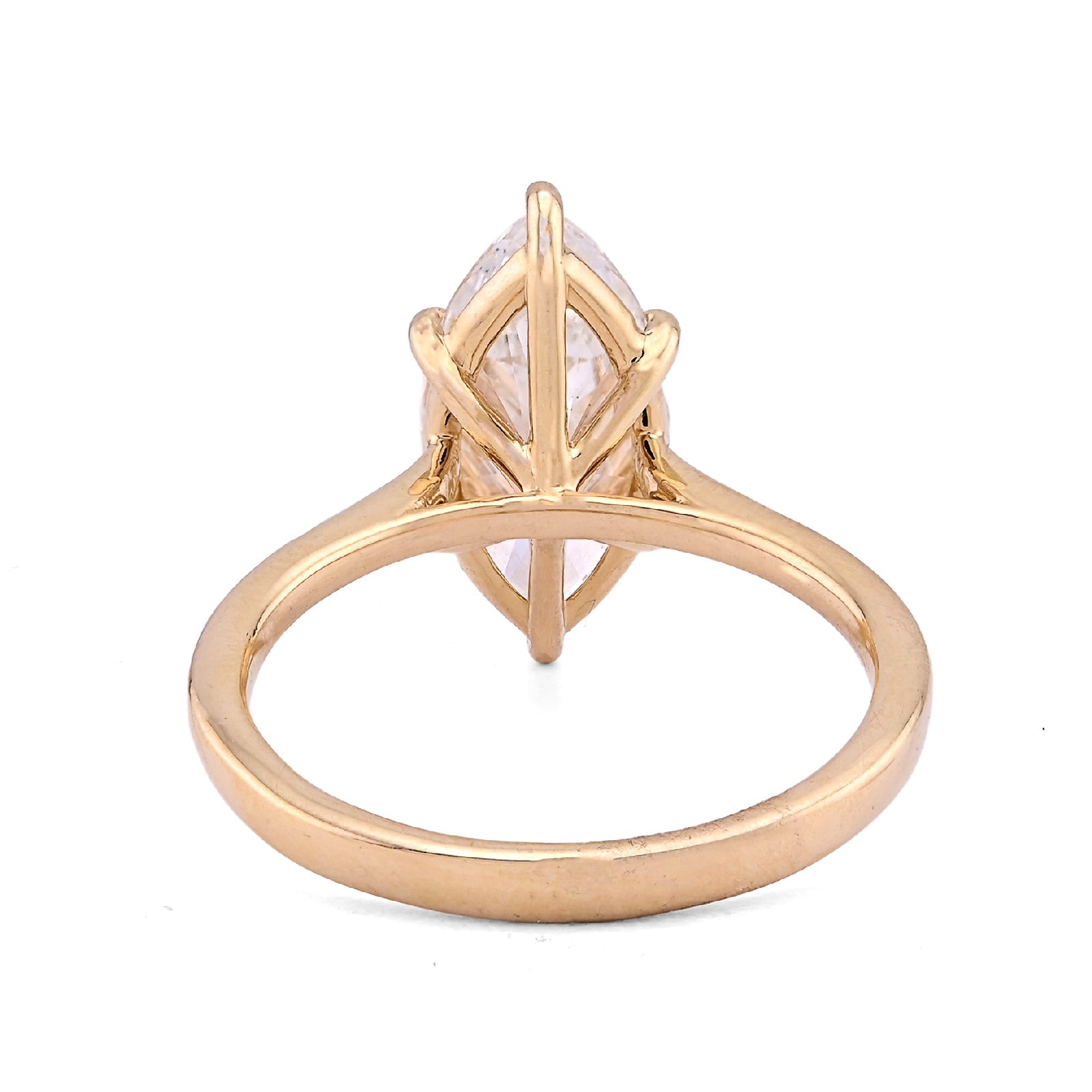 14K Yellow Gold 3CT Centre Marquise Lab Diamond Women Ring - Elite Jewelers - Rings