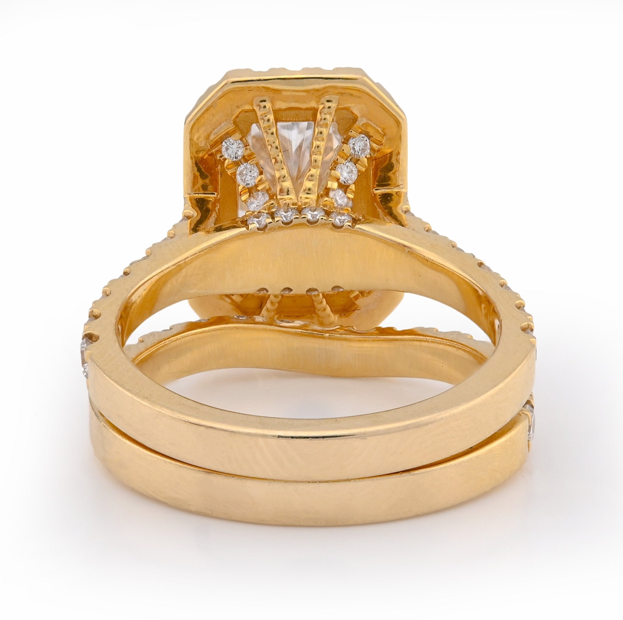 14K Yellow Gold 5.34CT Radiant Solitaire Lab Diamond Rectangular Shape Ring Women Band - Elite Jewelers - Rings