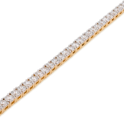 14K Yellow Gold 5.60CT Round Lab Diamond 8 Pointer Women 8" Tennis Bracelet - Elite Jewelers - Bracelets