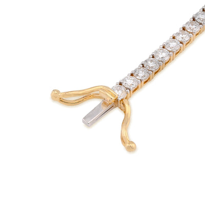 14K Yellow Gold 5.60CT Round Lab Diamond 8 Pointer Women 8" Tennis Bracelet - Elite Jewelers - Bracelets