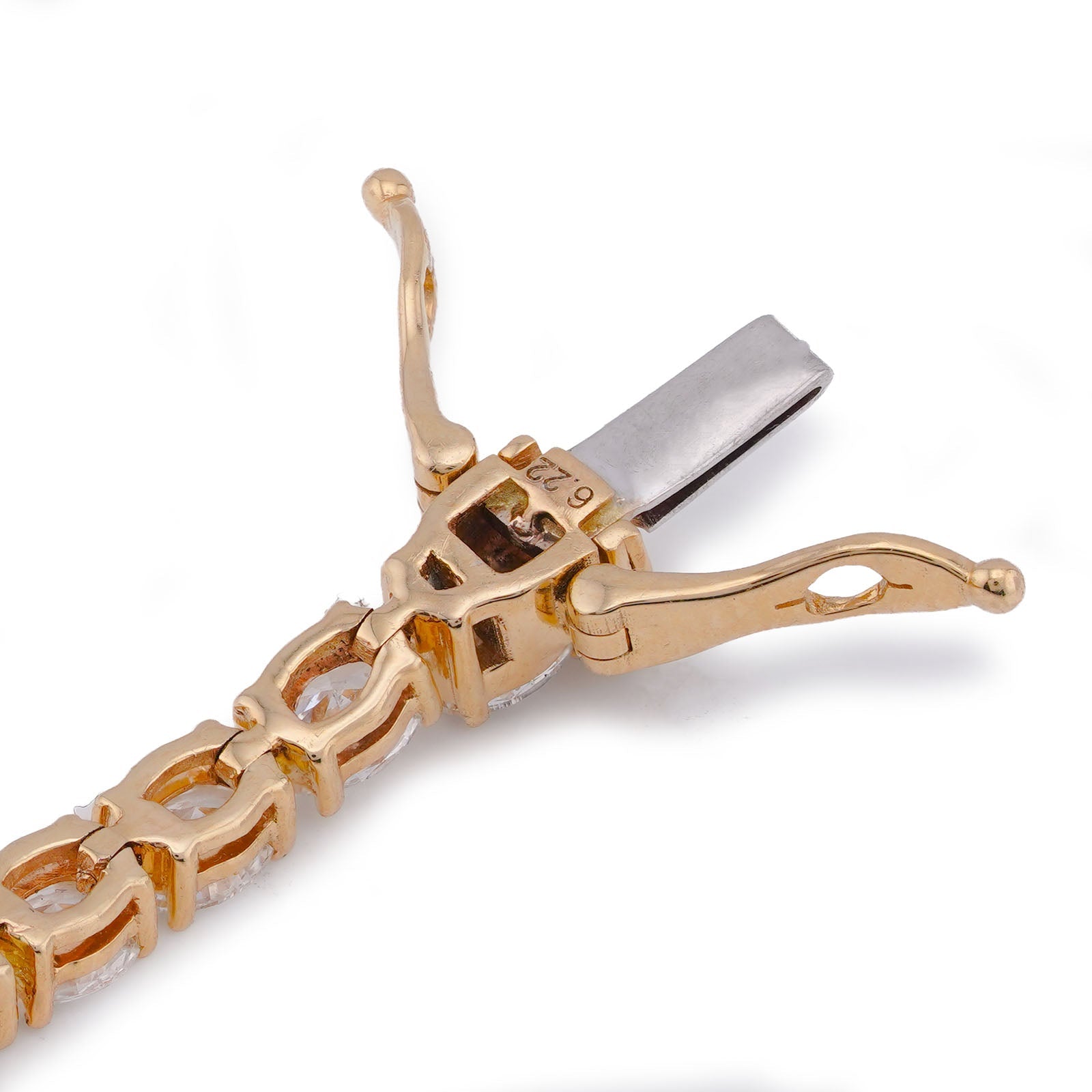 14K Yellow Gold 6.22CT Oval Solitaire Tennis Men Women lab Diamond Bracelet - Elite Jewelers-Bracelets