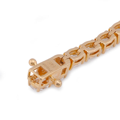 14K Yellow Gold 6.22CT Oval Solitaire Tennis Men Women lab Diamond Bracelet - Elite Jewelers-Bracelets