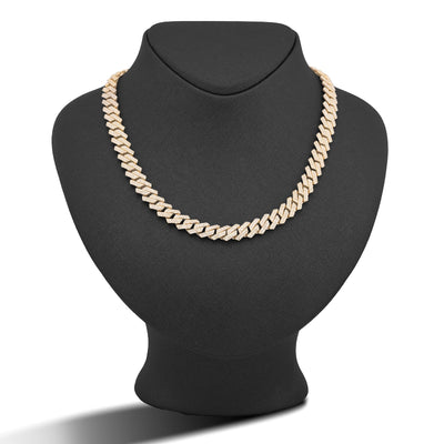 14K Yellow Gold 8.5CT Natural Diamond 10MM Men Box Cuban link Chain 24" Necklace - Elite Jewelers-Necklaces