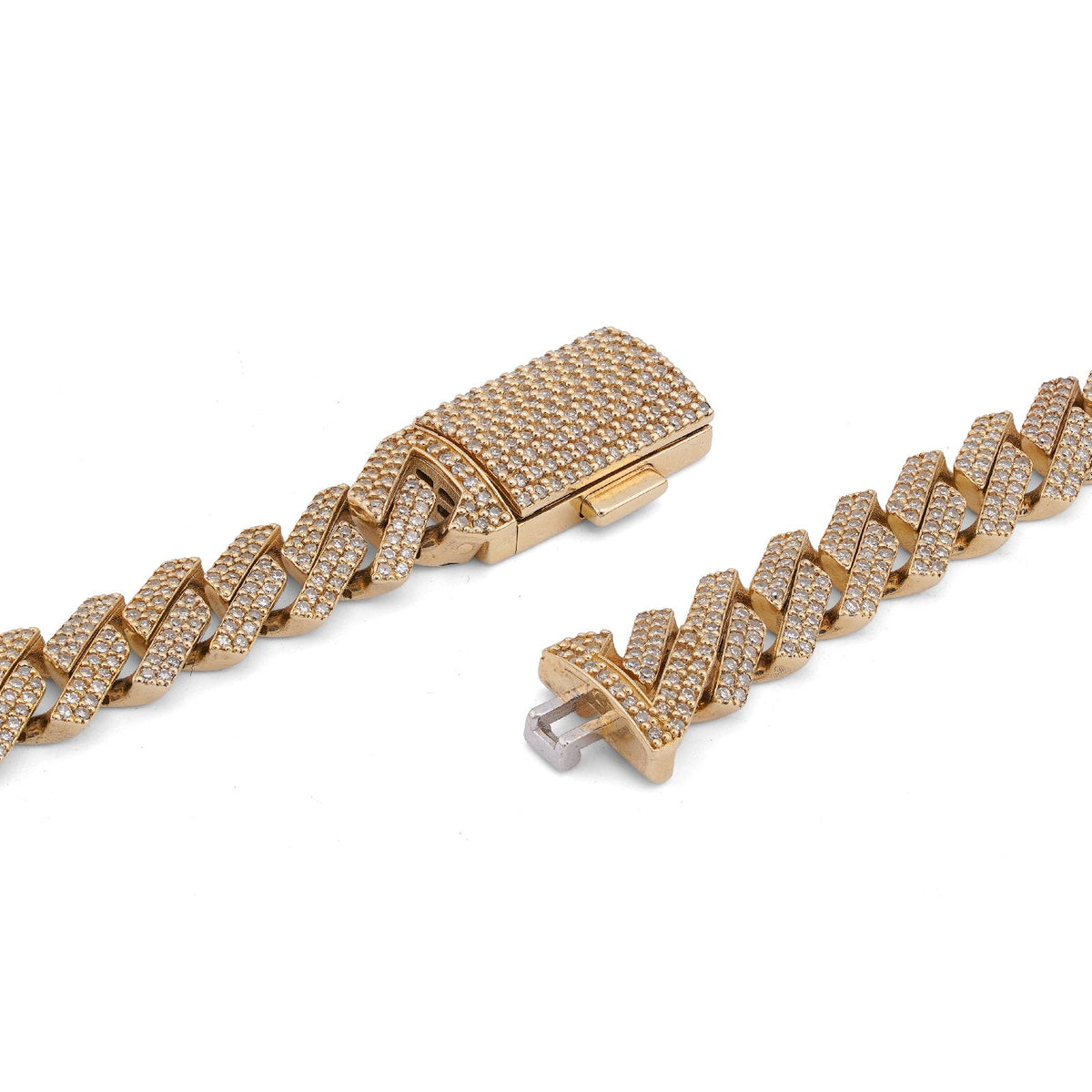 14K Yellow Gold 8.5CT Natural Diamond 10MM Men Box Cuban link Chain 24" Necklace - Elite Jewelers-Necklaces