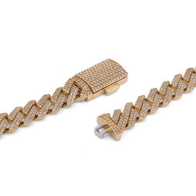 14K Yellow Gold 8.5CT Natural Diamond 10MM Men Box Cuban link Chain 24" Necklace - Elite Jewelers-Necklaces
