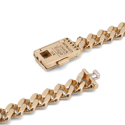 14K Yellow Gold 8.5CT Natural Diamond 10MM Men Box Cuban link Chain 24" Necklace - Elite Jewelers-Necklaces