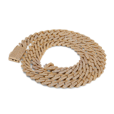 14K Yellow Gold 8.5CT Natural Diamond 10MM Men Box Cuban link Chain 24" Necklace - Elite Jewelers-Necklaces